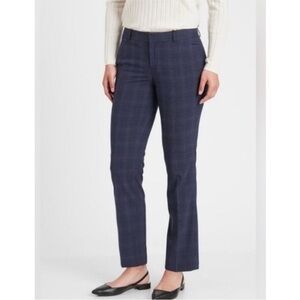 Banana Republic Ryan navy plaid pants, size 0R.